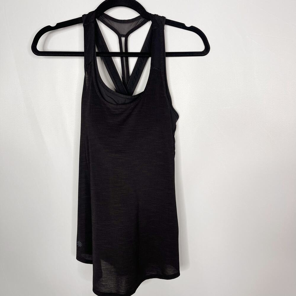 Athleta Small S Black Box Jump Tank Top Built in Bra Burnout TBack Crossback